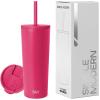 image:imageSimple Modern Insulated Tumbler with Lid and Straw  Iced Coffee Cup Reusable Stainless Steel Water Bottle Travel Mug  Gifts for Women Men Her Him  Classic Collection  24oz  Lavender MistBerry Twist