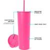 image:imageSimple Modern Insulated Tumbler with Lid and Straw  Iced Coffee Cup Reusable Stainless Steel Water Bottle Travel Mug  Gifts for Women Men Her Him  Classic Collection  24oz  Lavender MistRaspberry Vibes