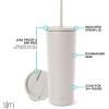image:imageSimple Modern Insulated Tumbler with Lid and Straw  Iced Coffee Cup Reusable Stainless Steel Water Bottle Travel Mug  Gifts for Women Men Her Him  Classic Collection  24oz  Lavender MistAlmond Birch