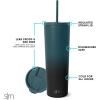 image:imageSimple Modern Insulated Tumbler with Lid and Straw  Iced Coffee Cup Reusable Stainless Steel Water Bottle Travel Mug  Gifts for Women Men Her Him  Classic Collection  24oz  Lavender MistOmbre Moonlight