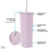 image:imageSimple Modern Insulated Tumbler with Lid and Straw  Iced Coffee Cup Reusable Stainless Steel Water Bottle Travel Mug  Gifts for Women Men Her Him  Classic Collection  24oz  Lavender MistLavender Mist
