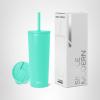 image:imageSimple Modern Insulated Tumbler with Lid and Straw  Iced Coffee Cup Reusable Stainless Steel Water Bottle Travel Mug  Gifts for Women Men Her Him  Classic Collection  24oz  Lavender MistTropical Wave