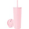 image:imageSimple Modern Insulated Tumbler with Lid and Straw  Iced Coffee Cup Reusable Stainless Steel Water Bottle Travel Mug  Gifts for Women Men Her Him  Classic Collection  24oz  Lavender MistBlush