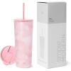 image:imageSimple Modern Insulated Tumbler with Lid and Straw  Iced Coffee Cup Reusable Stainless Steel Water Bottle Travel Mug  Gifts for Women Men Her Him  Classic Collection  24oz  Lavender MistPattern Blush Tie Dye