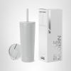 image:imageSimple Modern Insulated Tumbler with Lid and Straw  Iced Coffee Cup Reusable Stainless Steel Water Bottle Travel Mug  Gifts for Women Men Her Him  Classic Collection  24oz  Lavender MistIce Gray