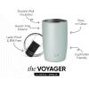 image:imageSimple Modern Travel Coffee Mug Tumbler with Flip Lid  Reusable Insulated Stainless Steel Cold Brew Iced Coffee Cup Thermos  Gifts for Women Men Him Her  Voyager Collection  16oz  Midnight Black  with Flip Lid Reusable Insulated Cold Brew Iced Coffee Cup ThermosSea Glass Sage