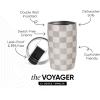 image:imageSimple Modern Travel Coffee Mug Tumbler with Flip Lid  Reusable Insulated Stainless Steel Cold Brew Iced Coffee Cup Thermos  Gifts for Women Men Him Her  Voyager Collection  16oz  Midnight Black  with Flip Lid Reusable Insulated Cold Brew Iced Coffee Cup ThermosPattern Checkmate