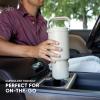 image:imageSimple Modern Trek Pivot  40oz Flip Straw Tumbler with Handle  Water Bottle amp Boot  Interchangeable Straw amp Chug Lids  Insulated Stainless Steel Jug  Gym Sports Outdoors  Sea Glass SagePattern Blush Tie Dye