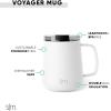 image:imageSimple Modern Voyager Signature Mug  Travel Coffee Tumbler with 360 Lid and Handle  CeramicLined Insulated Stainless Steel Iced Cold Brew Cup  12oz ForestWinter White
