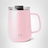 image:imageSimple Modern Voyager Signature Mug  Travel Coffee Tumbler with 360 Lid and Handle  CeramicLined Insulated Stainless Steel Iced Cold Brew Cup  12oz ForestBlush