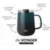 image:imageSimple Modern Voyager Signature Mug  Travel Coffee Tumbler with 360 Lid and Handle  CeramicLined Insulated Stainless Steel Iced Cold Brew Cup  12oz ForestOmbre Moonlight