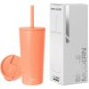image:imageSimple Modern Insulated Tumbler with Lid and Straw  Iced Coffee Cup Reusable Stainless Steel Water Bottle Travel Mug  Gifts for Women Men Her Him  Classic Collection  24oz  Lavender MistClementine