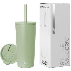 image:imageSimple Modern Insulated Tumbler with Lid and Straw  Iced Coffee Cup Reusable Stainless Steel Water Bottle Travel Mug  Gifts for Women Men Her Him  Classic Collection  24oz  Lavender MistMeadow Mist
