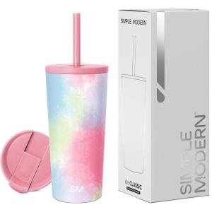 image:imageSimple Modern Insulated Tumbler with Lid and Straw  Iced Coffee Cup Reusable Stainless Steel Water Bottle Travel Mug  Gifts for Women Men Her Him  Classic Collection  24oz  Lavender MistPattern Kaleidoscope