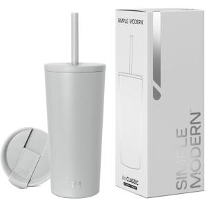 image:imageSimple Modern Insulated Tumbler with Lid and Straw  Iced Coffee Cup Reusable Stainless Steel Water Bottle Travel Mug  Gifts for Women Men Her Him  Classic Collection  24oz  Lavender MistIce Gray