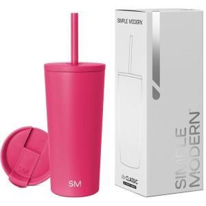 image:imageSimple Modern Insulated Tumbler with Lid and Straw  Iced Coffee Cup Reusable Stainless Steel Water Bottle Travel Mug  Gifts for Women Men Her Him  Classic Collection  24oz  Lavender MistBerry Twist