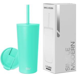 image:imageSimple Modern Insulated Tumbler with Lid and Straw  Iced Coffee Cup Reusable Stainless Steel Water Bottle Travel Mug  Gifts for Women Men Her Him  Classic Collection  24oz  Lavender MistTropical Wave
