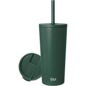 image:imageSimple Modern Insulated Tumbler with Lid and Straw  Iced Coffee Cup Reusable Stainless Steel Water Bottle Travel Mug  Gifts for Women Men Her Him  Classic Collection  24oz  Lavender MistForest