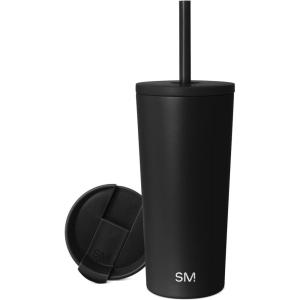 image:imageSimple Modern Insulated Tumbler with Lid and Straw  Iced Coffee Cup Reusable Stainless Steel Water Bottle Travel Mug  Gifts for Women Men Her Him  Classic Collection  24oz  Lavender Mist Midnight Black