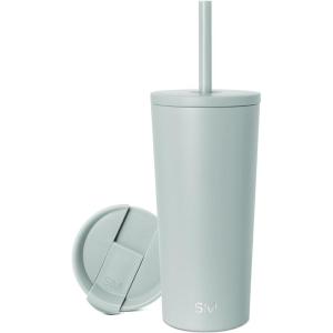 image:imageSimple Modern Insulated Tumbler with Lid and Straw  Iced Coffee Cup Reusable Stainless Steel Water Bottle Travel Mug  Gifts for Women Men Her Him  Classic Collection  24oz  Lavender MistSea Glass Sage