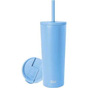 image:imageSimple Modern Insulated Tumbler with Lid and Straw  Iced Coffee Cup Reusable Stainless Steel Water Bottle Travel Mug  Gifts for Women Men Her Him  Classic Collection  24oz  Lavender MistSnow Day