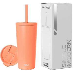 image:imageSimple Modern Insulated Tumbler with Lid and Straw  Iced Coffee Cup Reusable Stainless Steel Water Bottle Travel Mug  Gifts for Women Men Her Him  Classic Collection  24oz  Lavender MistClementine