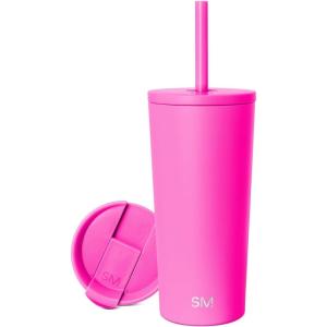 image:imageSimple Modern Insulated Tumbler with Lid and Straw  Iced Coffee Cup Reusable Stainless Steel Water Bottle Travel Mug  Gifts for Women Men Her Him  Classic Collection  24oz  Lavender MistRaspberry Vibes