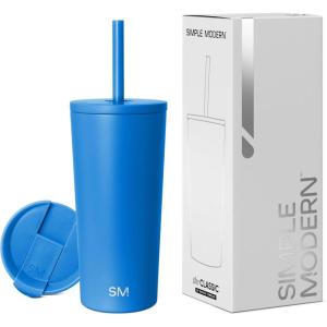 image:imageSimple Modern Insulated Tumbler with Lid and Straw  Iced Coffee Cup Reusable Stainless Steel Water Bottle Travel Mug  Gifts for Women Men Her Him  Classic Collection  24oz  Lavender MistSupersonic Blue