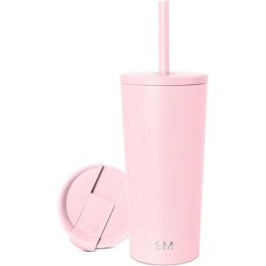 image:imageSimple Modern Insulated Tumbler with Lid and Straw  Iced Coffee Cup Reusable Stainless Steel Water Bottle Travel Mug  Gifts for Women Men Her Him  Classic Collection  24oz  Lavender MistBlush