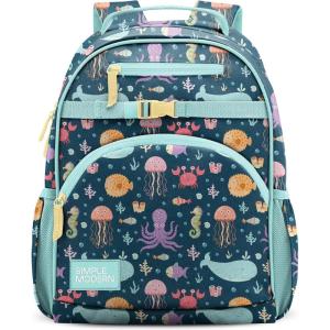 image:imageSimple Modern Medium Disney Toddler Backpack for School Girls and Boys  Kindergarten Elementary Kids Backpack  Fletcher Collection  Kids  15 tall  The Little Mermaid Ariels TreasuresUnder the Sea