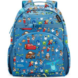 image:imageSimple Modern Medium Disney Toddler Backpack for School Girls and Boys  Kindergarten Elementary Kids Backpack  Fletcher Collection  Kids  15 tall  The Little Mermaid Ariels TreasuresDisney Pixar Mashup on Blue