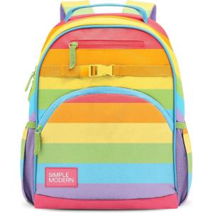 image:imageSimple Modern Medium Disney Toddler Backpack for School Girls and Boys  Kindergarten Elementary Kids Backpack  Fletcher Collection  Kids  15 tall  The Little Mermaid Ariels TreasuresRainbow Stripes