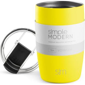 image:imageSimple Modern Travel Coffee Mug Tumbler with Flip Lid  Reusable Insulated Stainless Steel Cold Brew Iced Coffee Cup Thermos  Gifts for Women Men Him Her  Voyager Collection  16oz  Midnight Black  with Flip Lid Reusable Insulated Cold Brew Iced Coffee Cup ThermosCanary