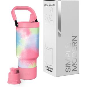 image:imageSimple Modern Trek Pivot  40oz Flip Straw Tumbler with Handle  Water Bottle amp Boot  Interchangeable Straw amp Chug Lids  Insulated Stainless Steel Jug  Gym Sports Outdoors  Sea Glass SagePattern Kaleidoscope