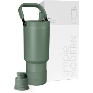 image:imageSimple Modern Trek Pivot  40oz Flip Straw Tumbler with Handle  Water Bottle amp Boot  Interchangeable Straw amp Chug Lids  Insulated Stainless Steel Jug  Gym Sports Outdoors  Sea Glass SageOlive Grove