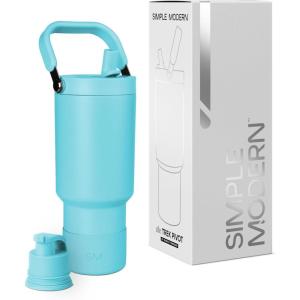image:imageSimple Modern Trek Pivot  40oz Flip Straw Tumbler with Handle  Water Bottle amp Boot  Interchangeable Straw amp Chug Lids  Insulated Stainless Steel Jug  Gym Sports Outdoors  Sea Glass SageNantucket Tides