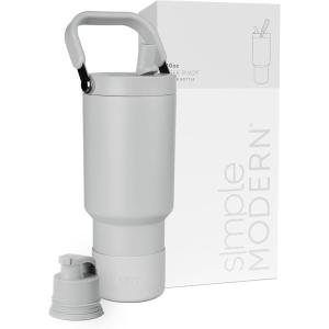 image:imageSimple Modern Trek Pivot  40oz Flip Straw Tumbler with Handle  Water Bottle amp Boot  Interchangeable Straw amp Chug Lids  Insulated Stainless Steel Jug  Gym Sports Outdoors  Sea Glass SageIce Gray