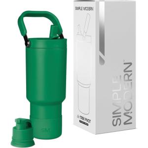 image:imageSimple Modern Trek Pivot  40oz Flip Straw Tumbler with Handle  Water Bottle amp Boot  Interchangeable Straw amp Chug Lids  Insulated Stainless Steel Jug  Gym Sports Outdoors  Sea Glass SageKelly Green