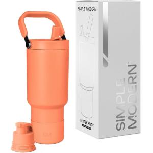 image:imageSimple Modern Trek Pivot  40oz Flip Straw Tumbler with Handle  Water Bottle amp Boot  Interchangeable Straw amp Chug Lids  Insulated Stainless Steel Jug  Gym Sports Outdoors  Sea Glass SageClementine
