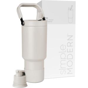 image:imageSimple Modern Trek Pivot  40oz Flip Straw Tumbler with Handle  Water Bottle amp Boot  Interchangeable Straw amp Chug Lids  Insulated Stainless Steel Jug  Gym Sports Outdoors  Sea Glass SageAlmond Birch