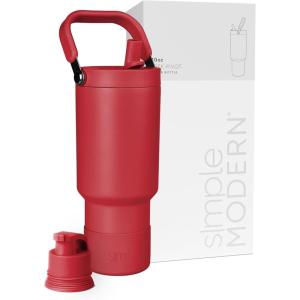 image:imageSimple Modern Trek Pivot  40oz Flip Straw Tumbler with Handle  Water Bottle amp Boot  Interchangeable Straw amp Chug Lids  Insulated Stainless Steel Jug  Gym Sports Outdoors  Sea Glass SageEmber Red