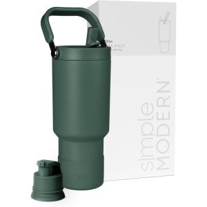 image:imageSimple Modern Trek Pivot  40oz Flip Straw Tumbler with Handle  Water Bottle amp Boot  Interchangeable Straw amp Chug Lids  Insulated Stainless Steel Jug  Gym Sports Outdoors  Sea Glass SageForest