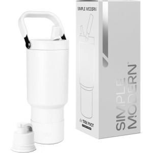 image:imageSimple Modern Trek Pivot  40oz Flip Straw Tumbler with Handle  Water Bottle amp Boot  Interchangeable Straw amp Chug Lids  Insulated Stainless Steel Jug  Gym Sports Outdoors  Sea Glass SageWinter White