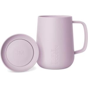image:imageSimple Modern Voyager Signature Mug  Travel Coffee Tumbler with 360 Lid and Handle  CeramicLined Insulated Stainless Steel Iced Cold Brew Cup  12oz ForestLavender Mist
