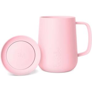 image:imageSimple Modern Voyager Signature Mug  Travel Coffee Tumbler with 360 Lid and Handle  CeramicLined Insulated Stainless Steel Iced Cold Brew Cup  12oz ForestBlush