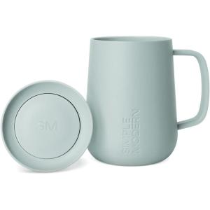 image:imageSimple Modern Voyager Signature Mug  Travel Coffee Tumbler with 360 Lid and Handle  CeramicLined Insulated Stainless Steel Iced Cold Brew Cup  12oz ForestSea Glass Sage