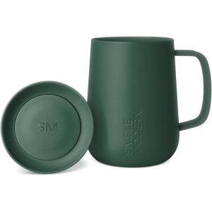 image:imageSimple Modern Voyager Signature Mug  Travel Coffee Tumbler with 360 Lid and Handle  CeramicLined Insulated Stainless Steel Iced Cold Brew Cup  12oz ForestForest