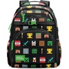 image:imageSimple Modern Large Minecraft Kids Backpack for School Girls and Boys  Elementary Backpack for Teen  Fletcher Collection  Kids  16 tall  Minecraft MashupMinecraft Mashup