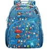 image:imageSimple Modern Large Minecraft Kids Backpack for School Girls and Boys  Elementary Backpack for Teen  Fletcher Collection  Kids  16 tall  Minecraft MashupDisney Pixar Mashup on Blue