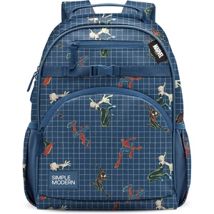 image:imageSimple Modern Large Minecraft Kids Backpack for School Girls and Boys  Elementary Backpack for Teen  Fletcher Collection  Kids  16 tall  Minecraft MashupMarvel Spiderman Friends